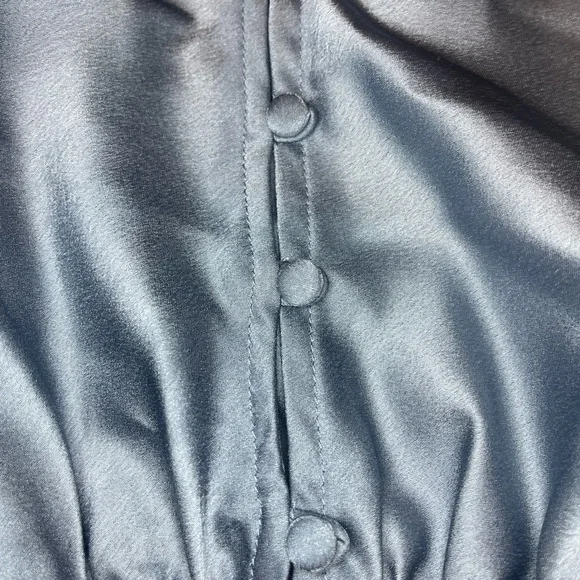 Lush French Blue Satin Crop Top - Picture 5 of 7